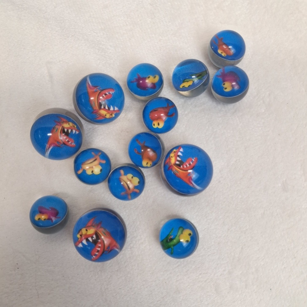 Piranha Panic Board Game Pieces Parts Fish Marbles Big & Small